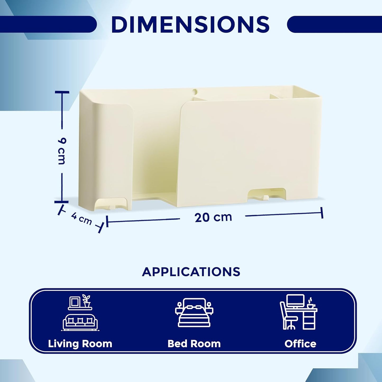 Wall Mounted Mobile Holder with Remote & Key Organizer – Self Adhesive Space Saving Storage Rack: f