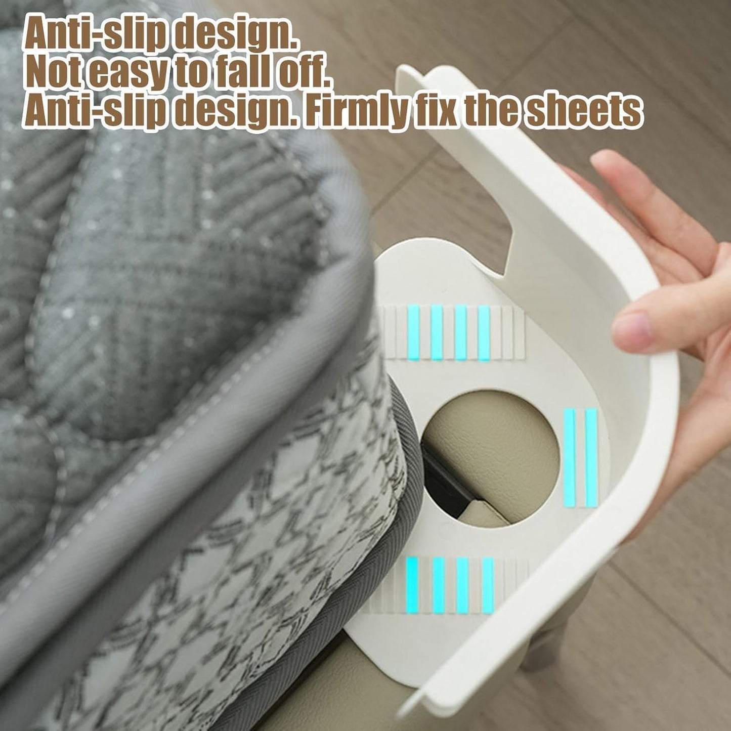 4-Pcs Adjustable Bed Sheet Holder Straps – Heavy-Duty Corner Clips for Tight, Wrinkle-Free Bedding; g