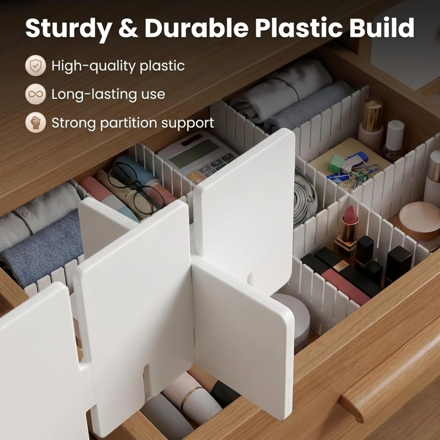 Drawer Organizer Dividers – Customizable Storage Grid for Clothes & Wardrobe: f