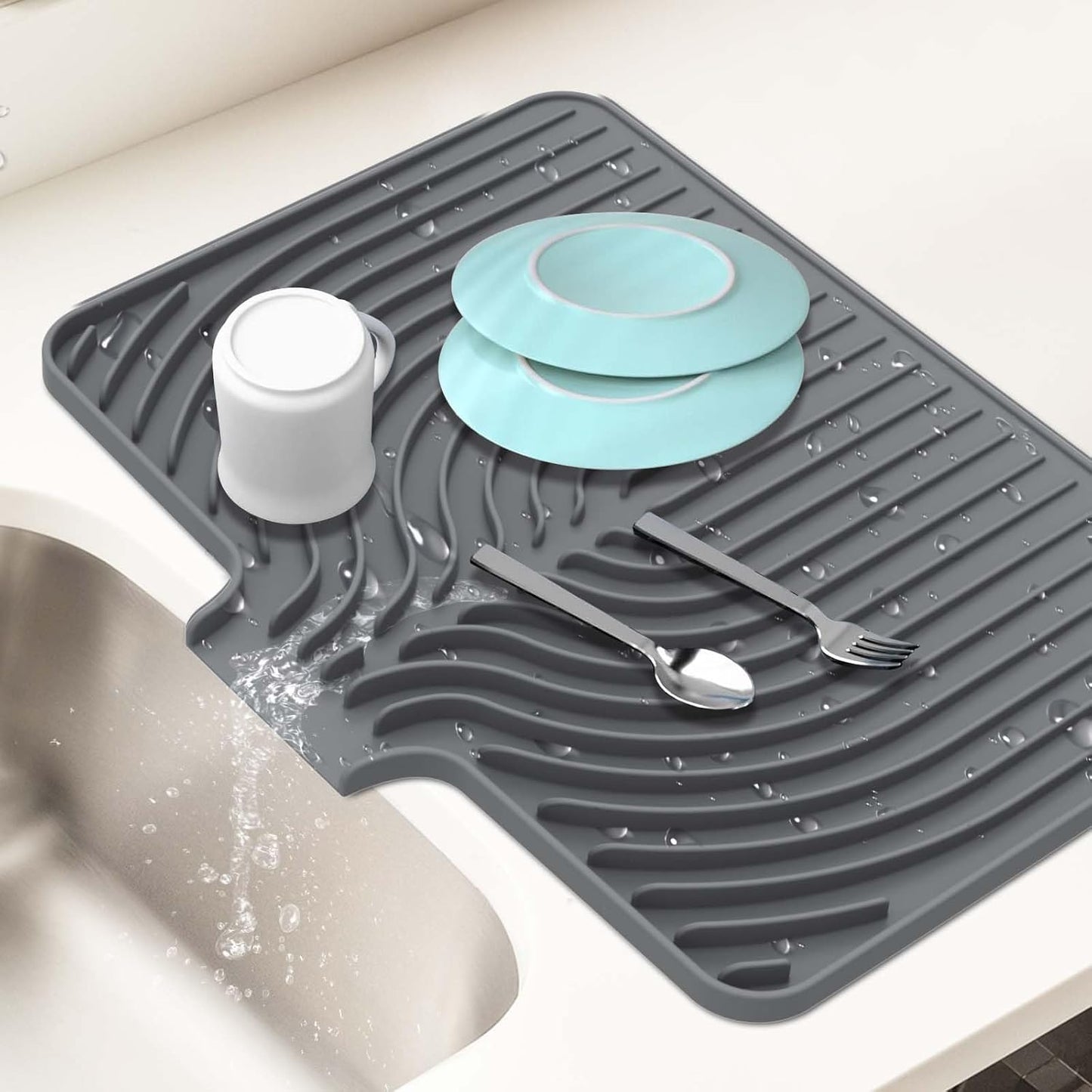 Silicone Kitchen Dish Drain Mat (40 × 30 cm)- f