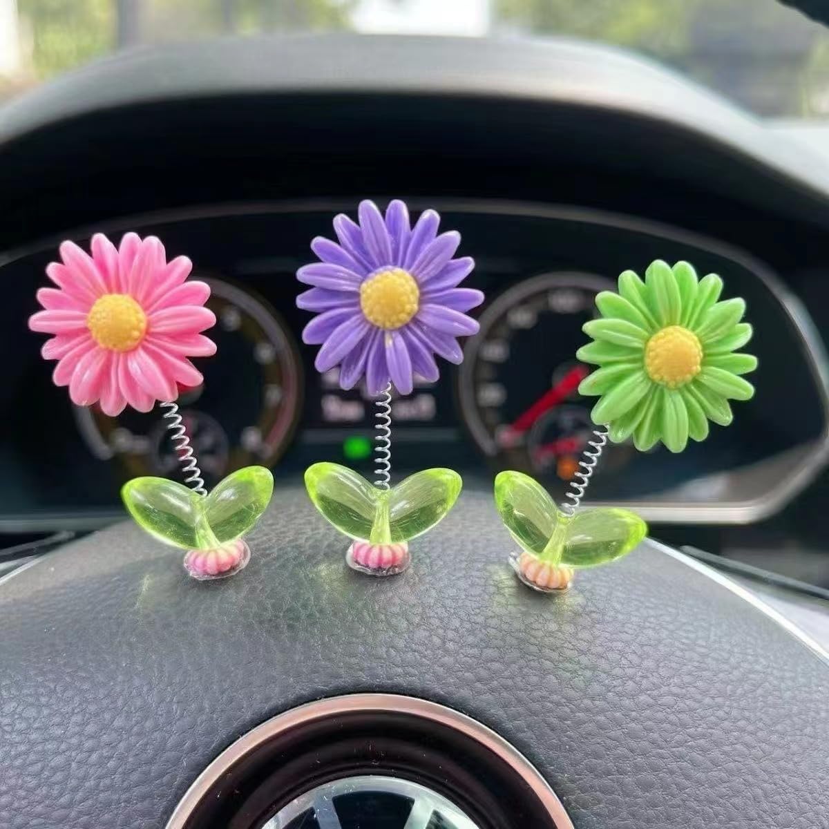 Cute Dancing Sunflower Car Dashboard Decor – Mini Shaking Flower Set (5 PCS);f