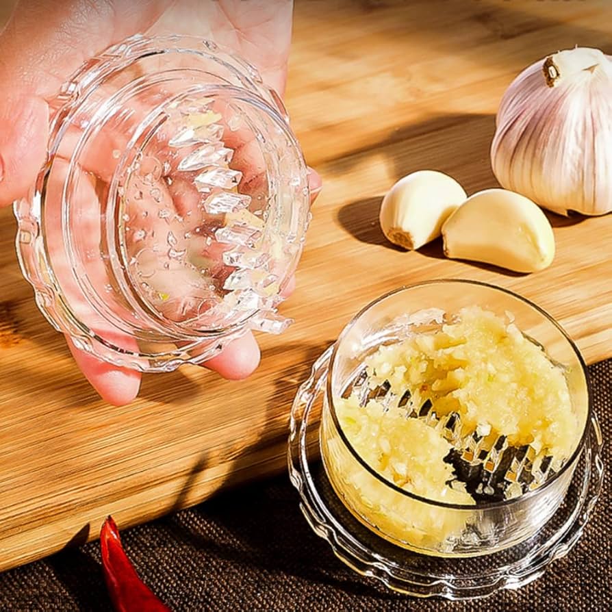 Twist & Crush, Mess-Free Garlic Crusher – Easy Twist Garlic Press Tool Set: f