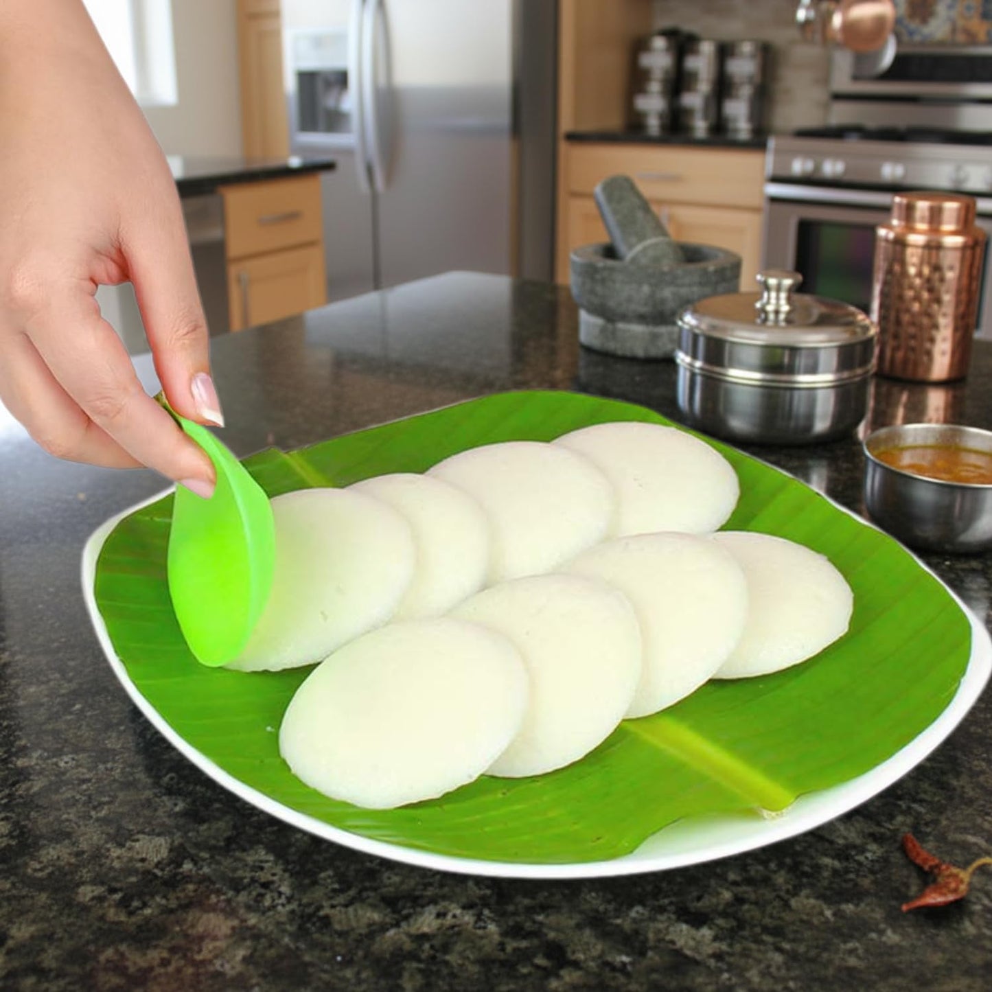Reusable Silicone Idli Moulds (Set of 8) – Non-Stick BPA-Free Idli Maker Cups; f