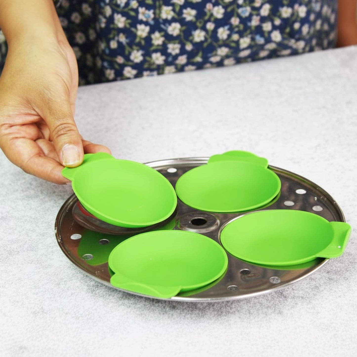 Reusable Silicone Idli Moulds (Set of 8) – Non-Stick BPA-Free Idli Maker Cups; f