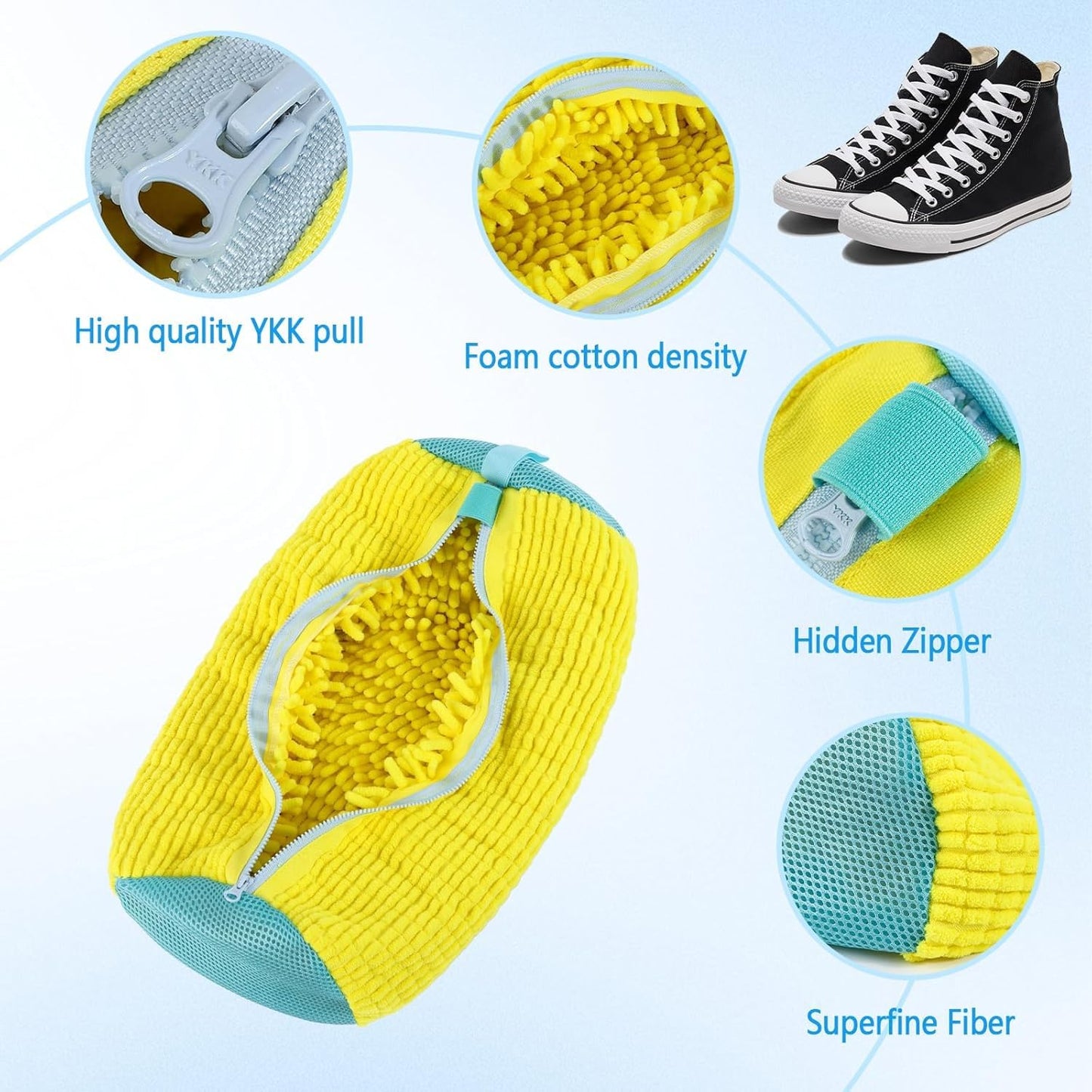 Universal Shoe Wash Bag | Shoe Cleaning & Protection Bag for Washer and Dryer :f