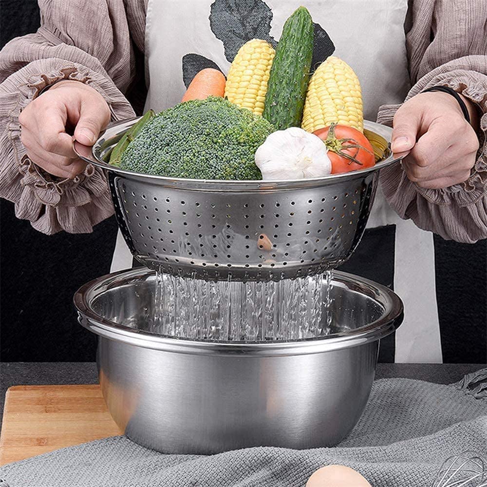 4-in-1 Stainless Steel Grater Bowl Set : f