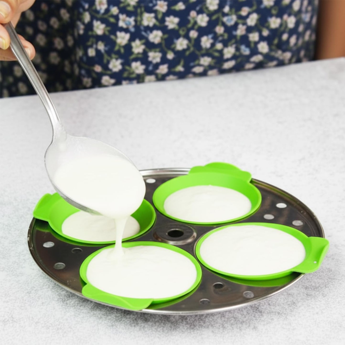 Reusable Silicone Idli Moulds (Set of 8) – Non-Stick BPA-Free Idli Maker Cups; f