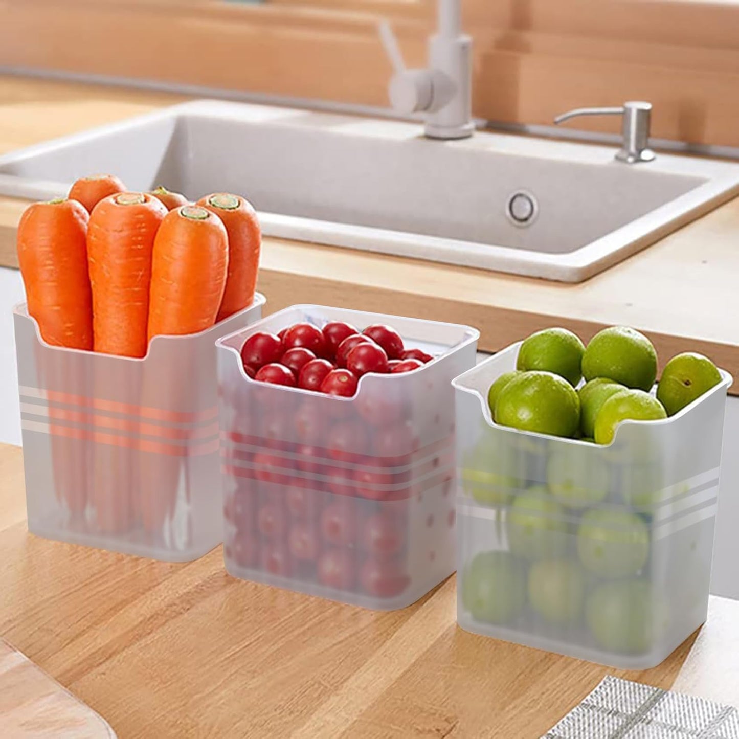 Fridge and Home Organiser Bins (Pack of 6) ,g