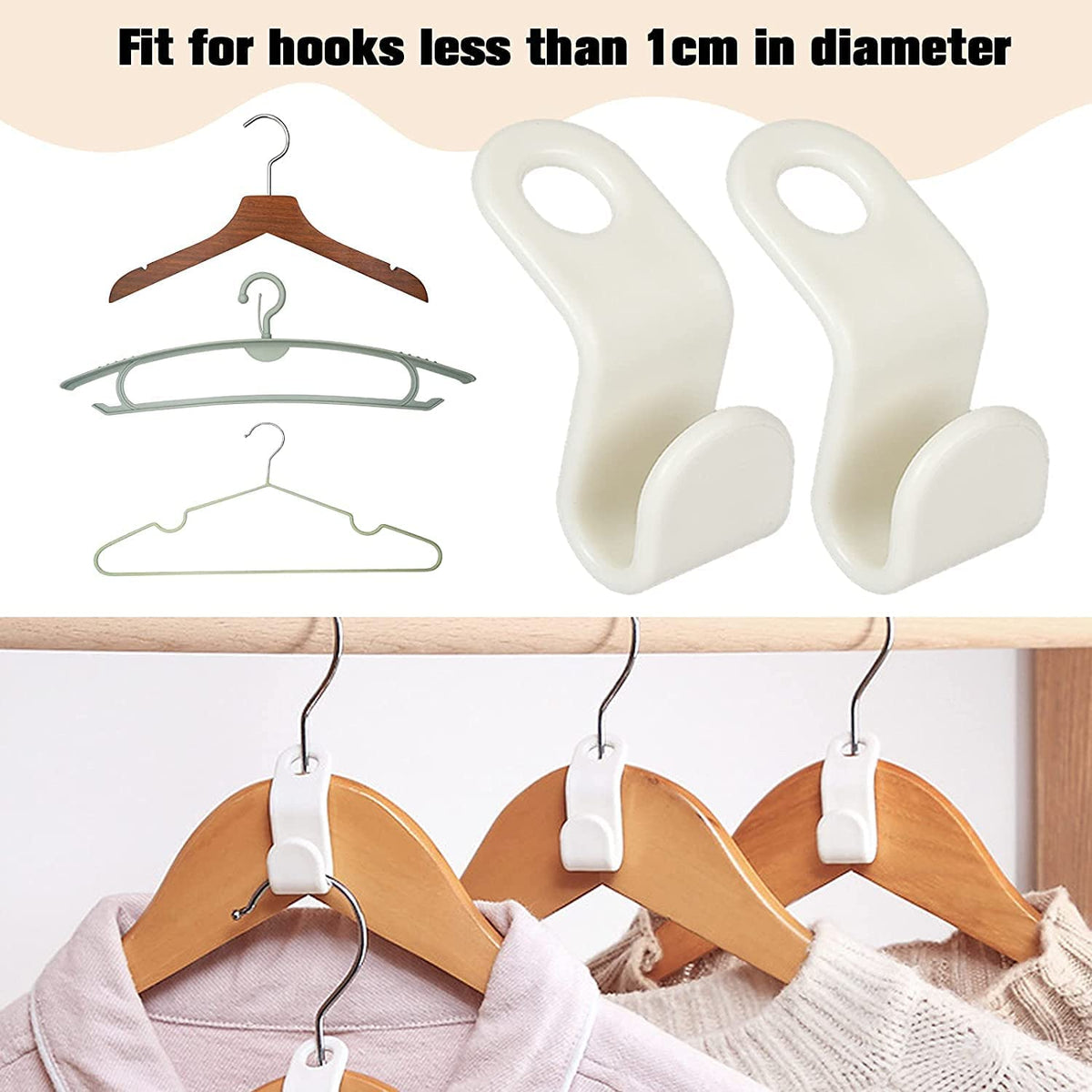 Space Saving Hanger Hooks | Clothes Hanger Connector for Stacking & Closet Organization :f