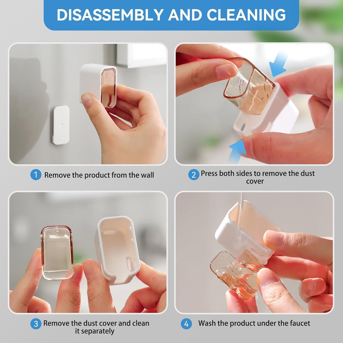 Wall Mounted Toothbrush Holder with Flip Cover | Single Slot Toothbrush Organizer :f