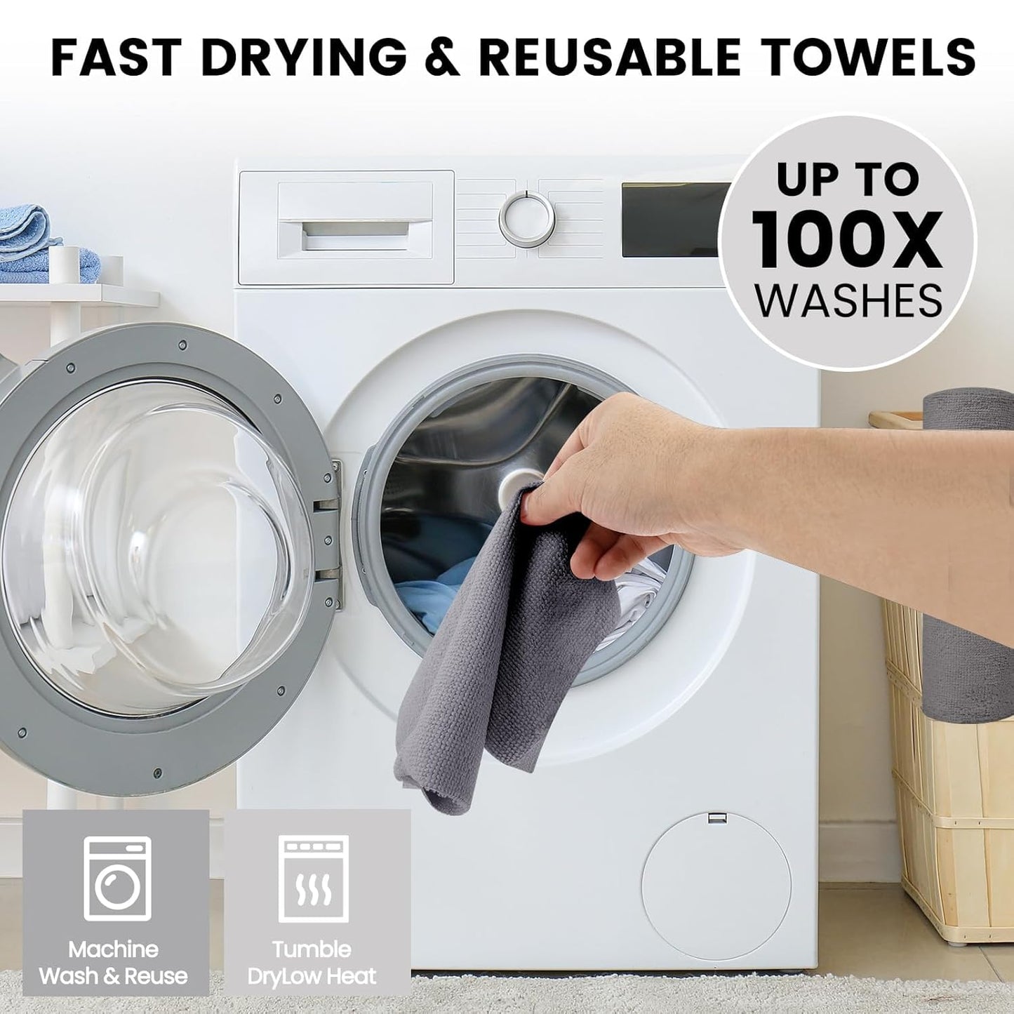 20 Sheet Microfiber Towel Roll – Reusable Kitchen Cleaning Cloths | Eco-Friendly & Multi-Use: f