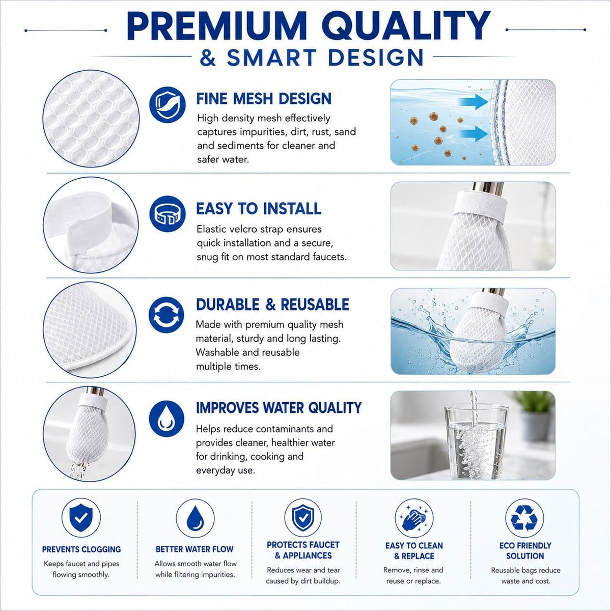 Disposable Faucet Filter Mesh Pads – High-Density Tap Filter Cotton :f