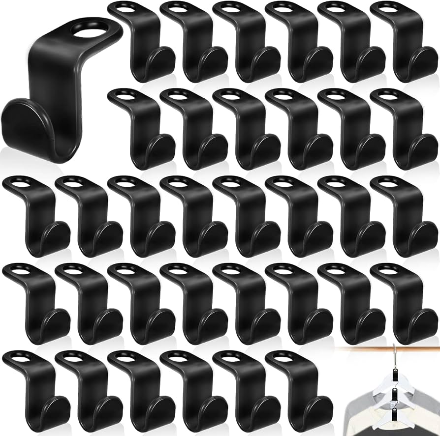 Space Saving Hanger Hooks | Clothes Hanger Connector for Stacking & Closet Organization :f