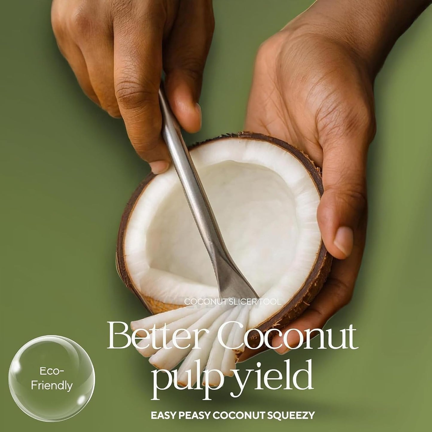 Coconut Slicer, Cutter & Remover – Stainless Steel 2 Pack | Coconut Core Pit Remover & Skin Peeler :f