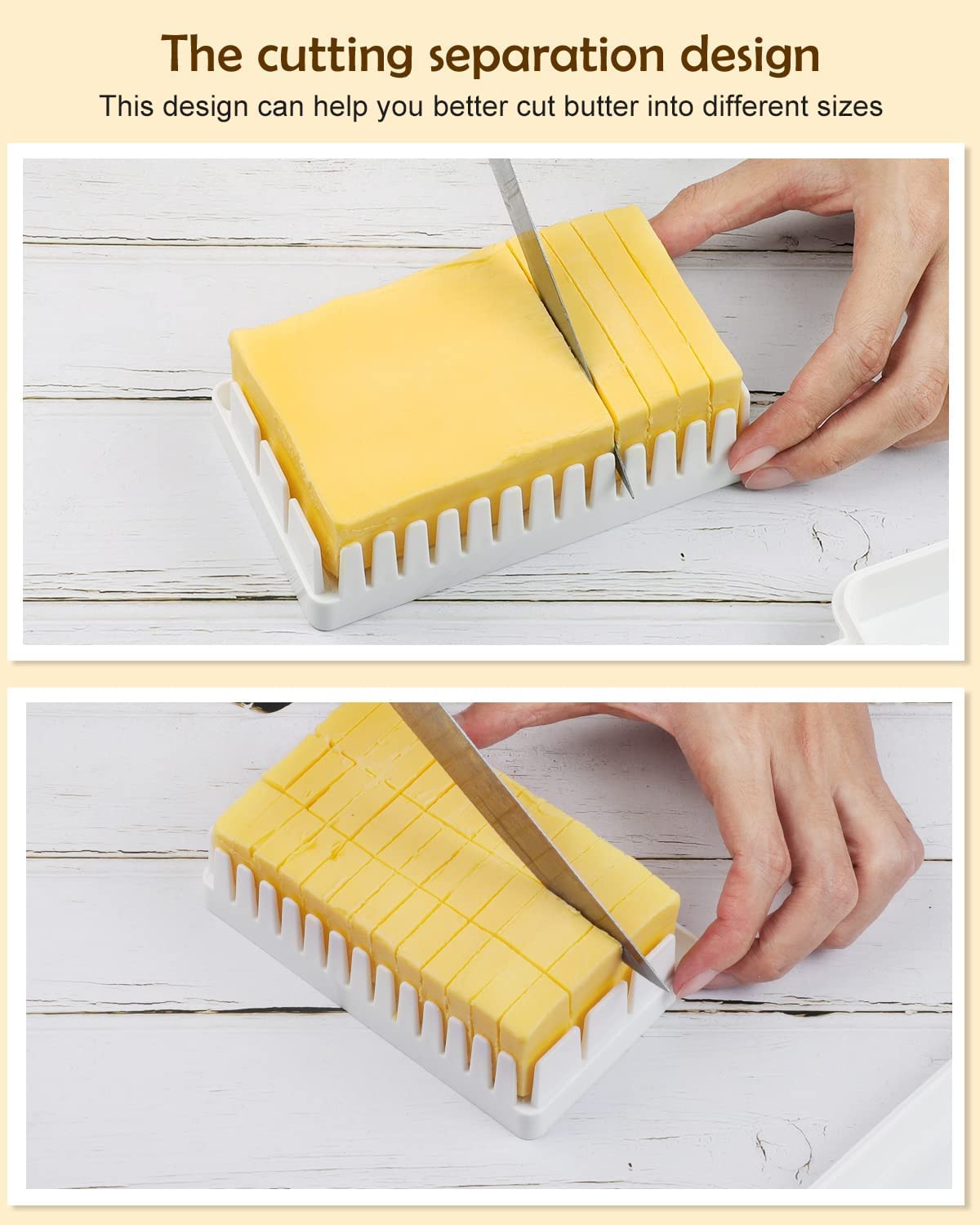 Butter Storage Container with Lid | Airtight Butter Keeper for Refrigerator & Kitchen :f