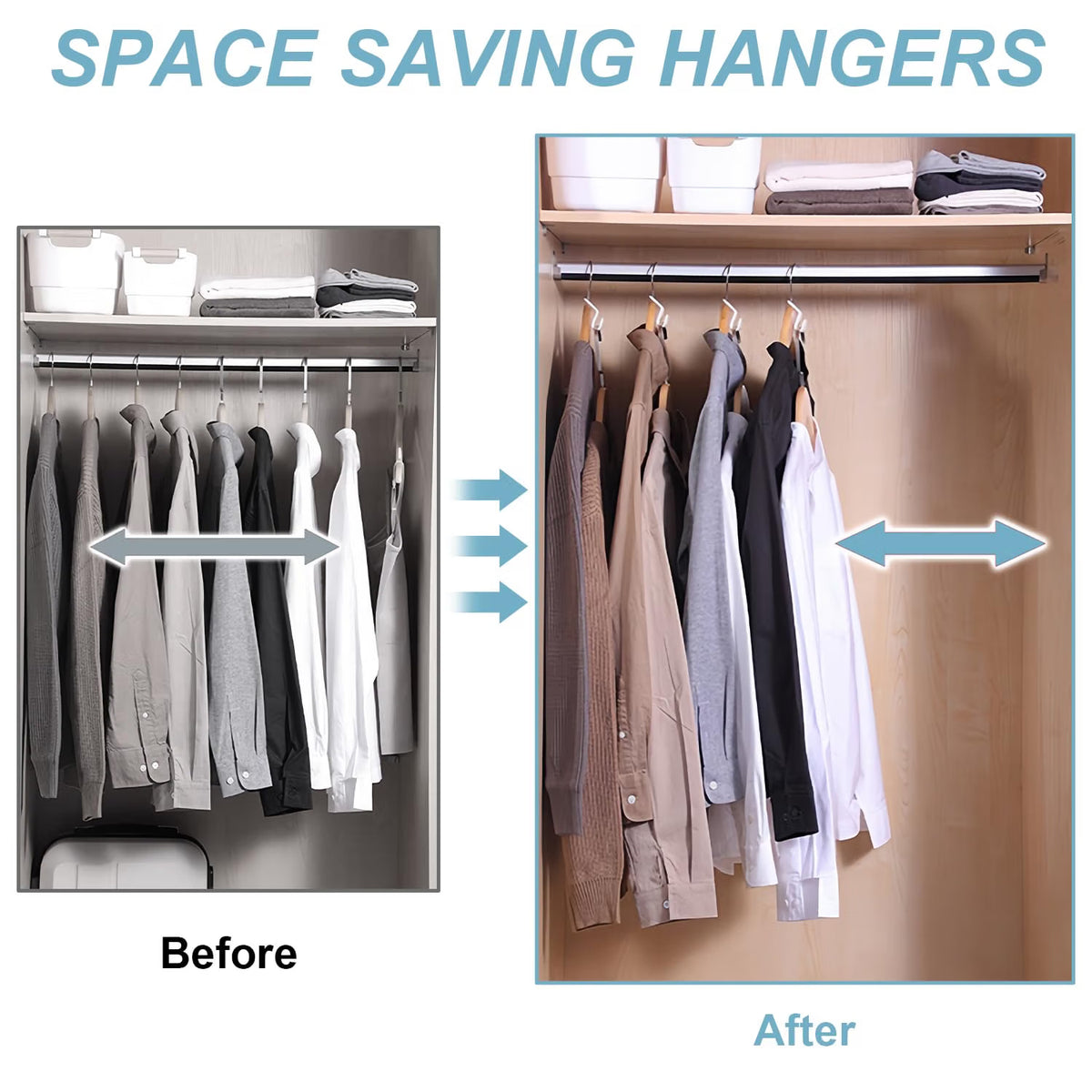 Space Saving Hanger Hooks | Clothes Hanger Connector for Stacking & Closet Organization :f
