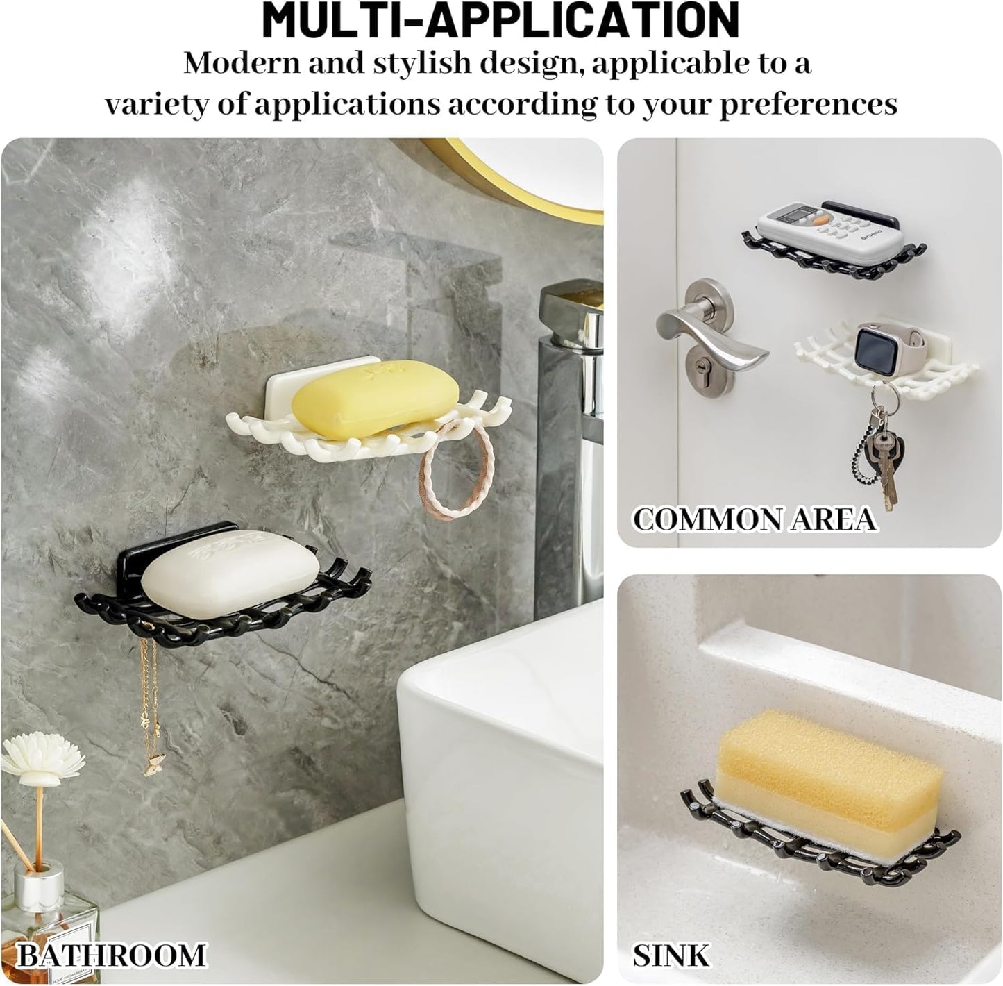 Wall Mounted Dish with Hooks – Space Saving Bathroom Organizer: f