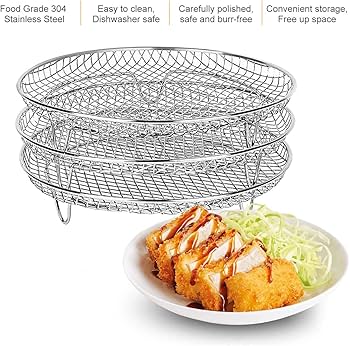 Multi-Layer Air Fryer Grill Rack – 304 Stainless Steel Dehydration Stand: f