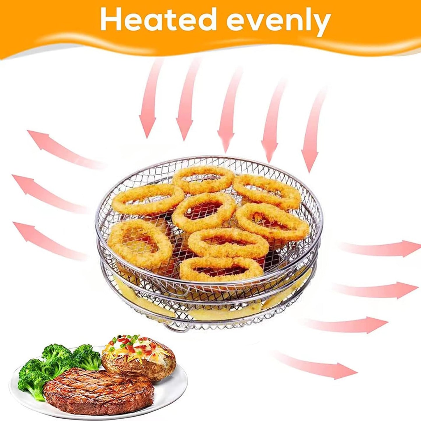 Multi-Layer Air Fryer Grill Rack – 304 Stainless Steel Dehydration Stand: f