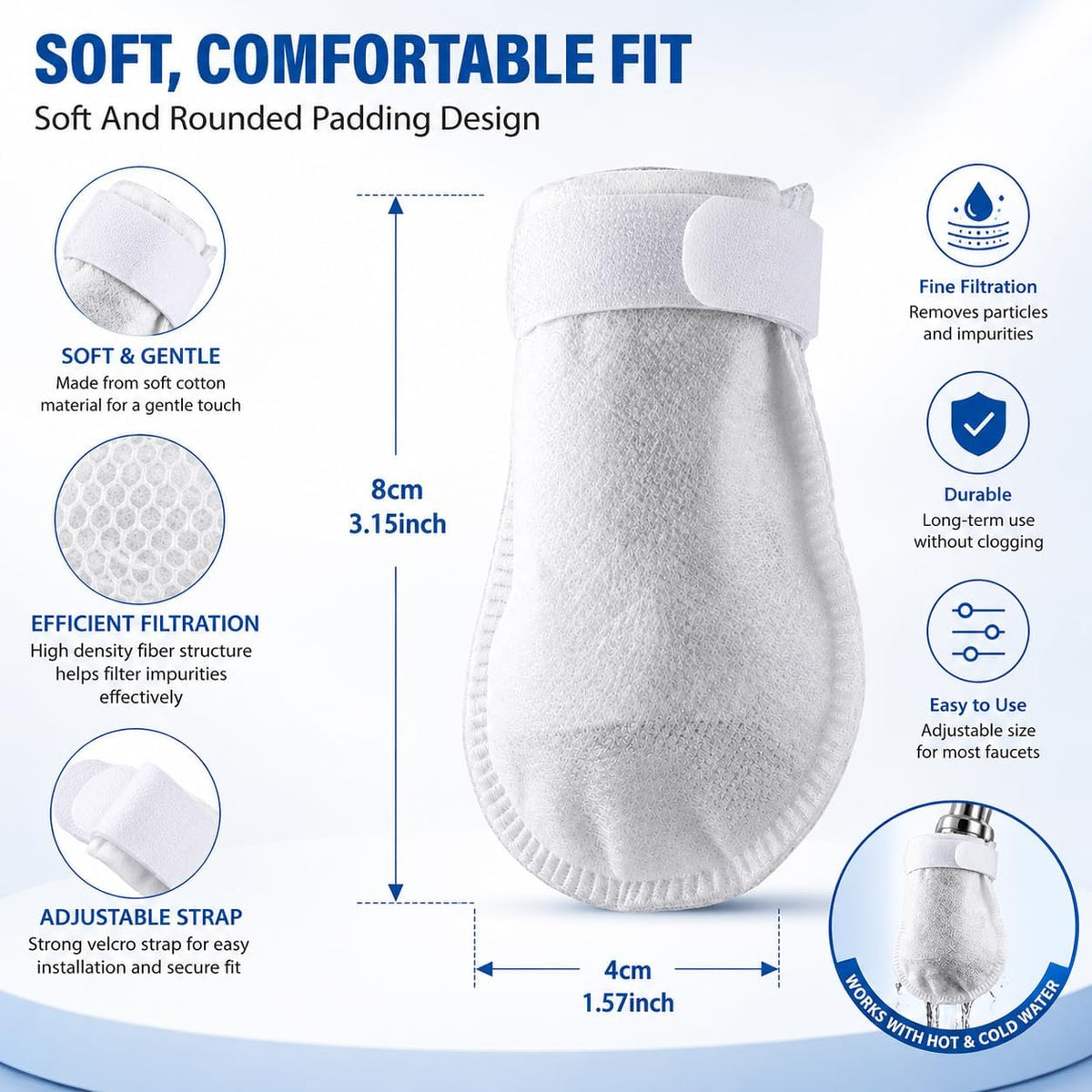 Disposable Faucet Filter Mesh Pads – High-Density Tap Filter Cotton :f
