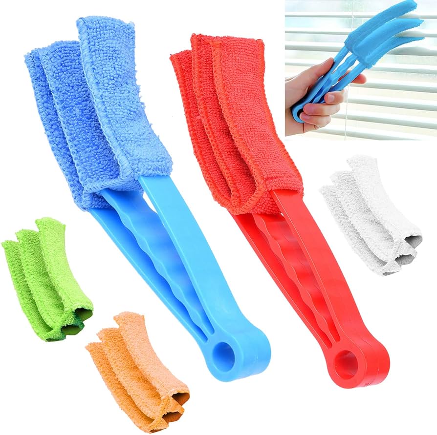 3-in-1 Blinds and Ac Vent Cleaning Brush with Microfiber Sleeves – Multipurpose Dust Remover Tool: g