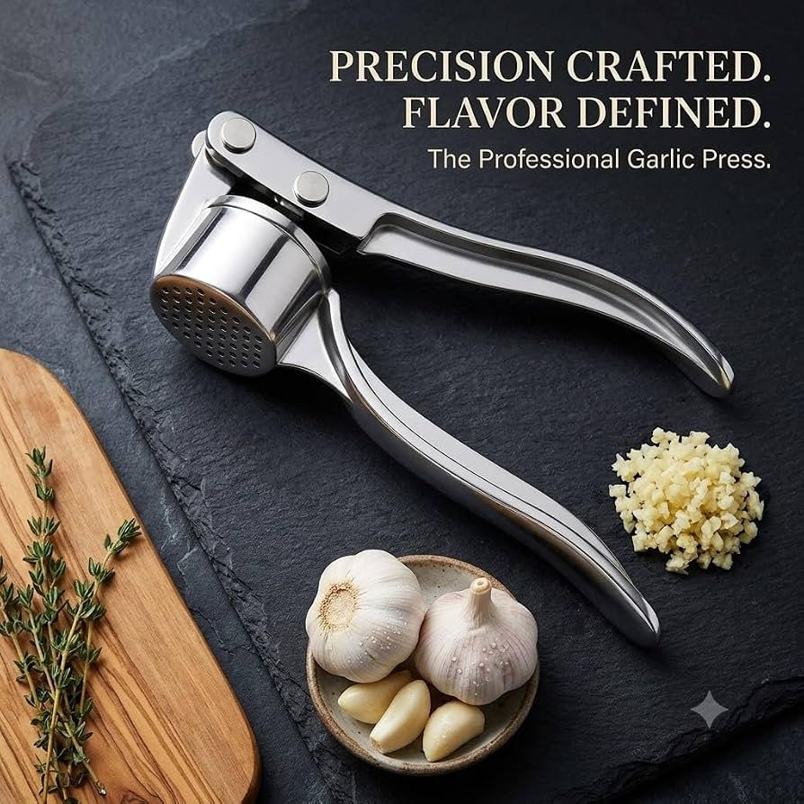 Heavy Duty Garlic Press & Crusher – Stainless Steel Manual Garlic Mincer :f