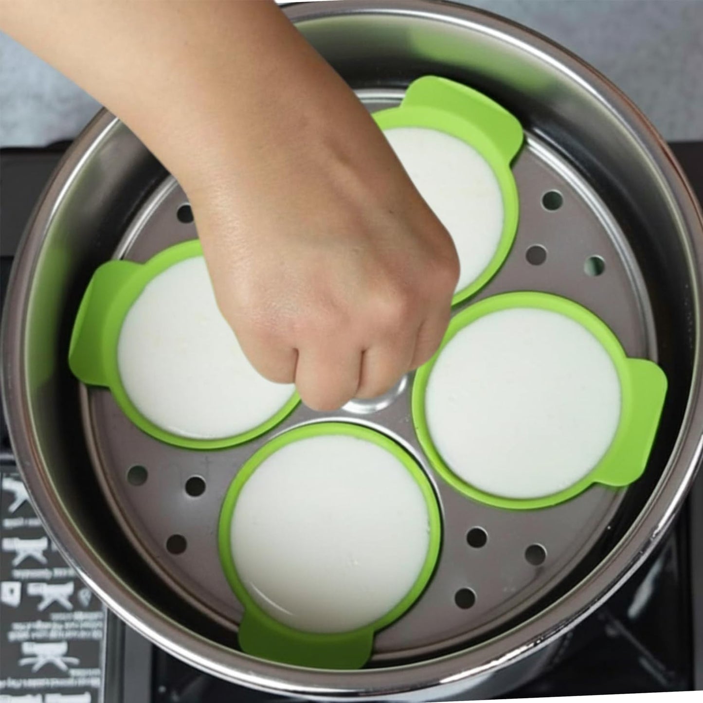 Reusable Silicone Idli Moulds (Set of 8) – Non-Stick BPA-Free Idli Maker Cups; f