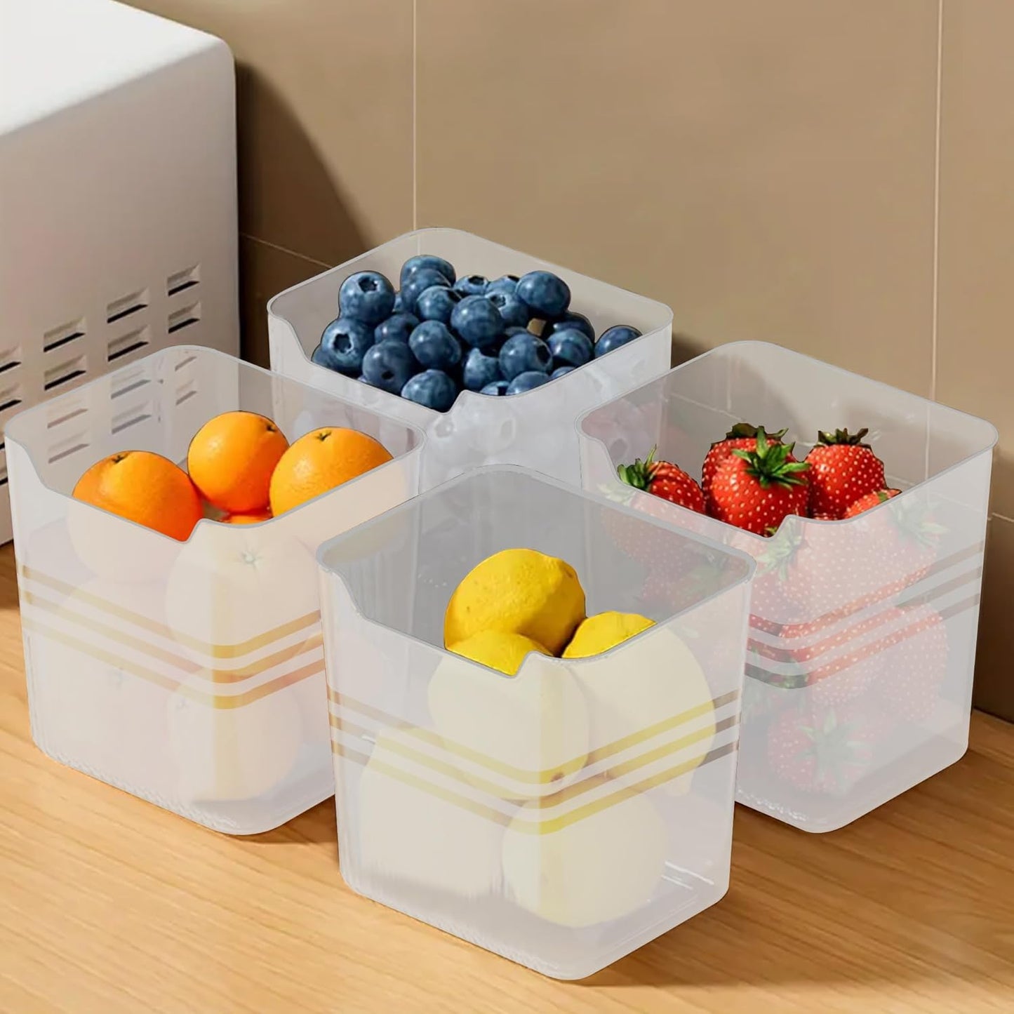 Fridge and Home Organiser Bins (Pack of 6) ,g