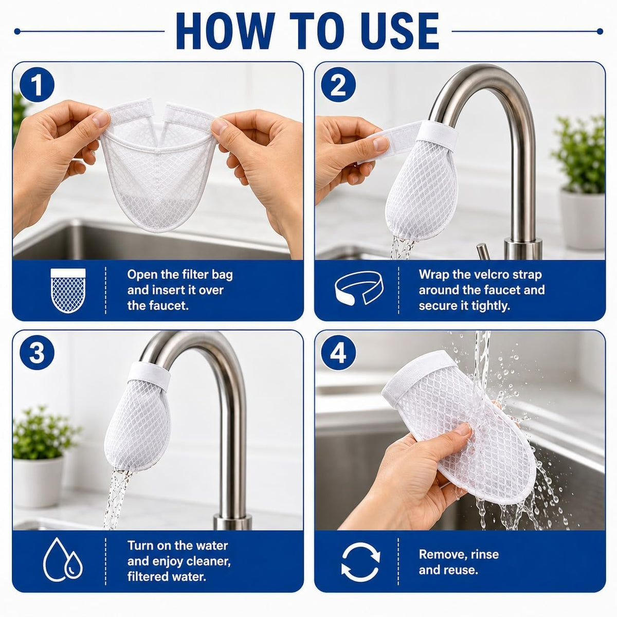 Disposable Faucet Filter Mesh Pads – High-Density Tap Filter Cotton :f