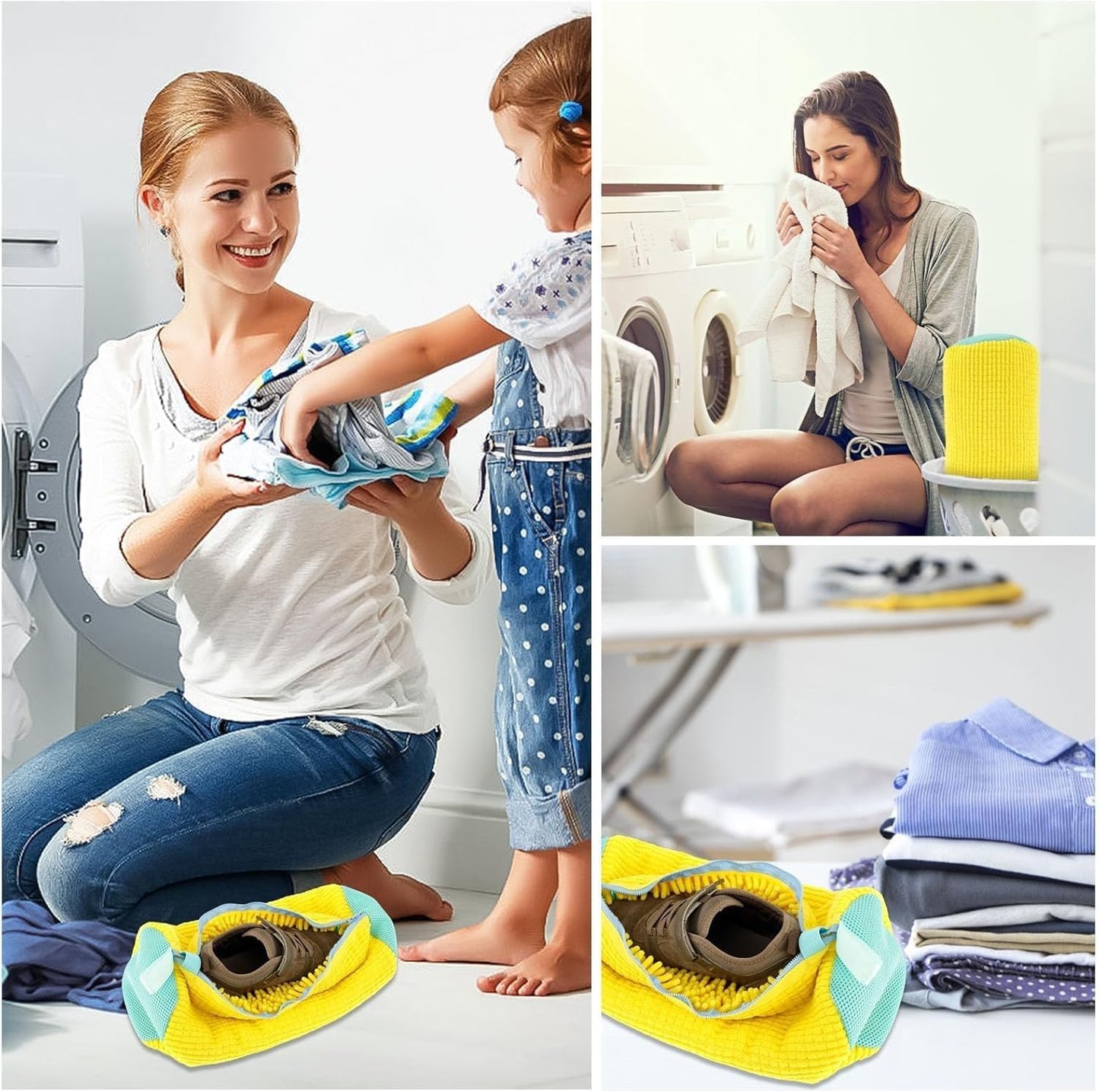 Universal Shoe Wash Bag | Shoe Cleaning & Protection Bag for Washer and Dryer :f