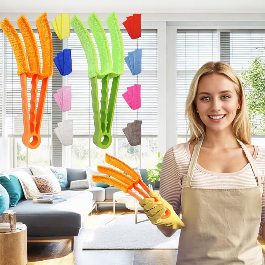 3-in-1 Blinds and Ac Vent Cleaning Brush with Microfiber Sleeves – Multipurpose Dust Remover Tool: g