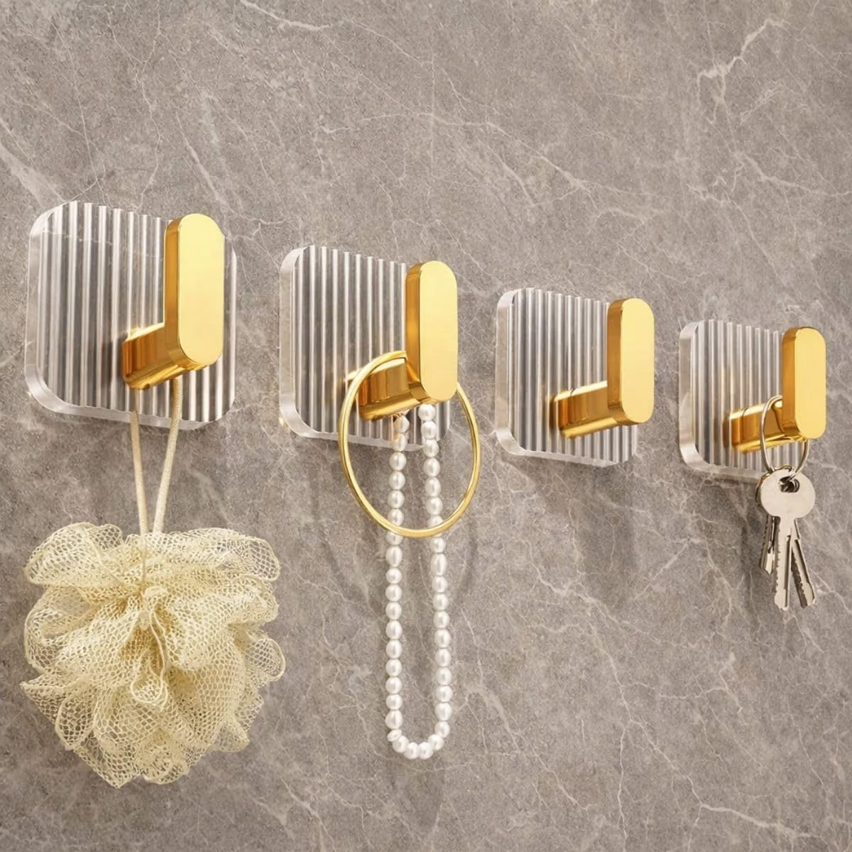 Premium Acrylic Wall Hook | Self Adhesive No Drill Towel Hanger for Bathroom, Kitchen & Home :f