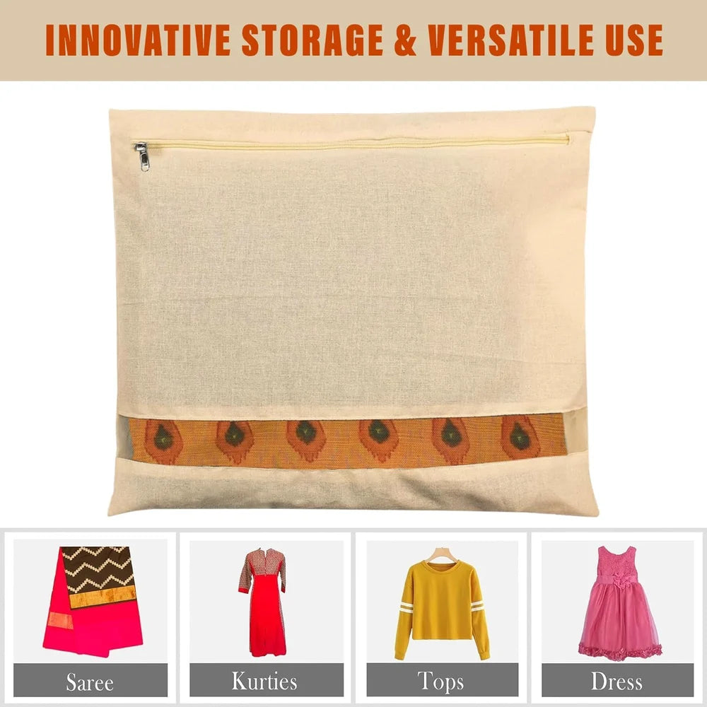 Premium Cotton Saree Covers with ZIP Lock-.g