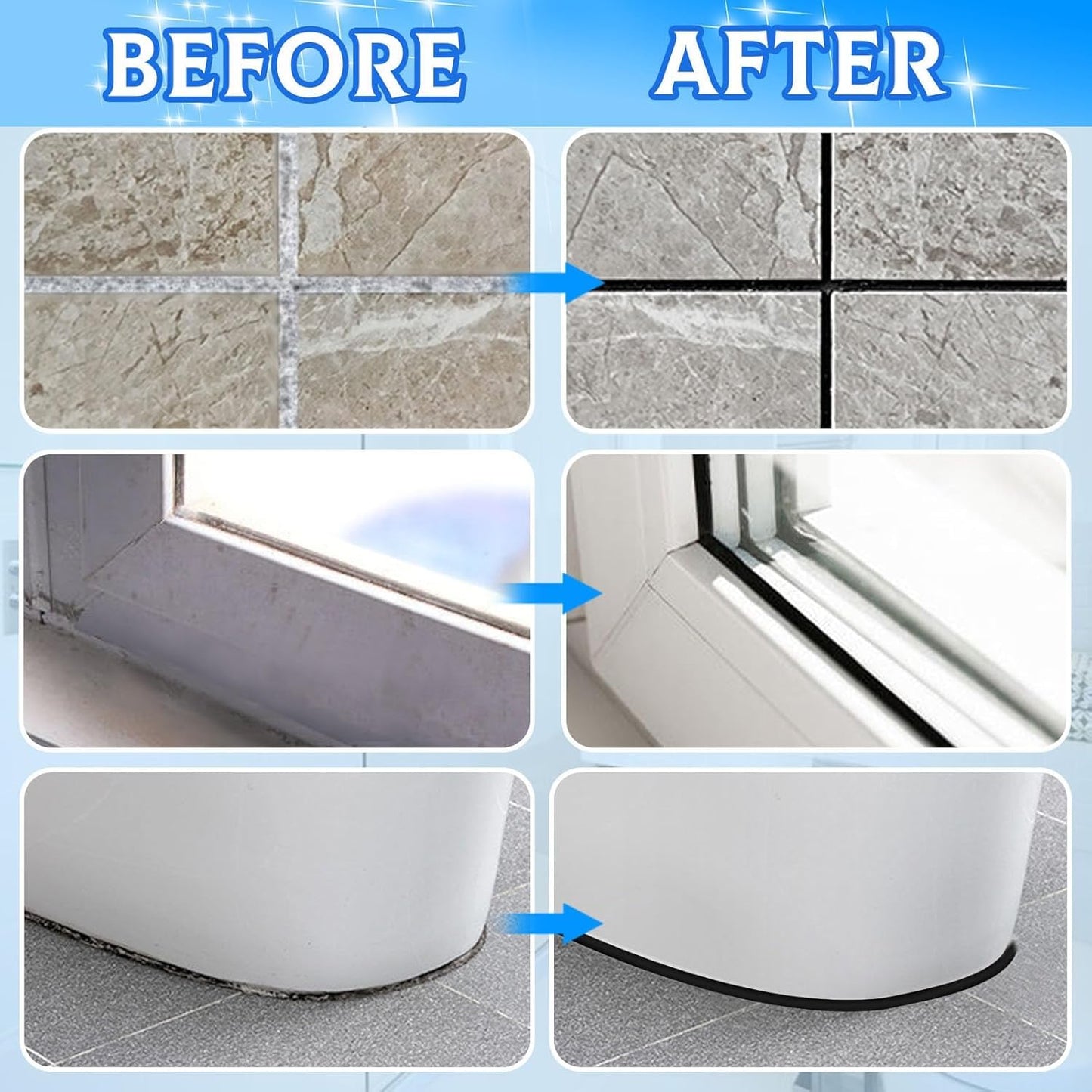 Waterproof Tile Gap Repair Sealant White Grout Filler Paste for Bathroom, Kitchen, Sink & Floor Tiles (180ml):f
