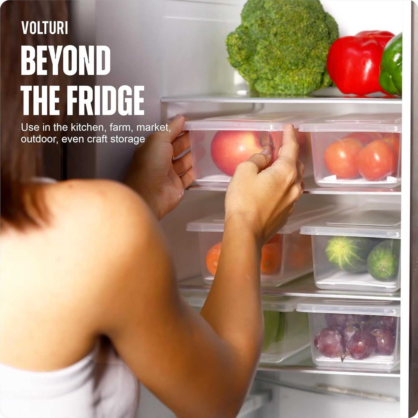Uniqly- Fridge Storage Containers with Drain plates- Pack of 6: f