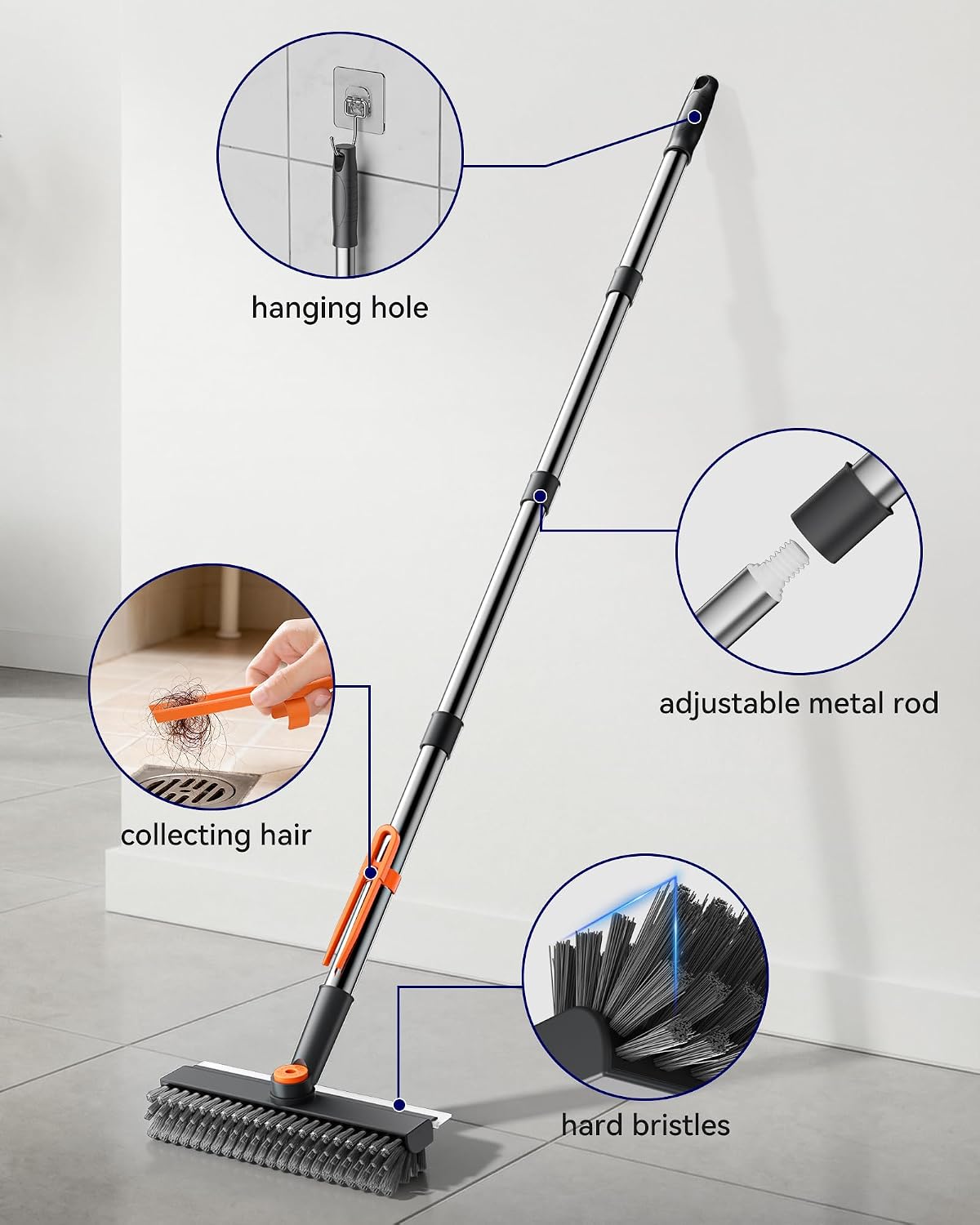 3-in-1 Bathroom Cleaning Brush with Wiper : f