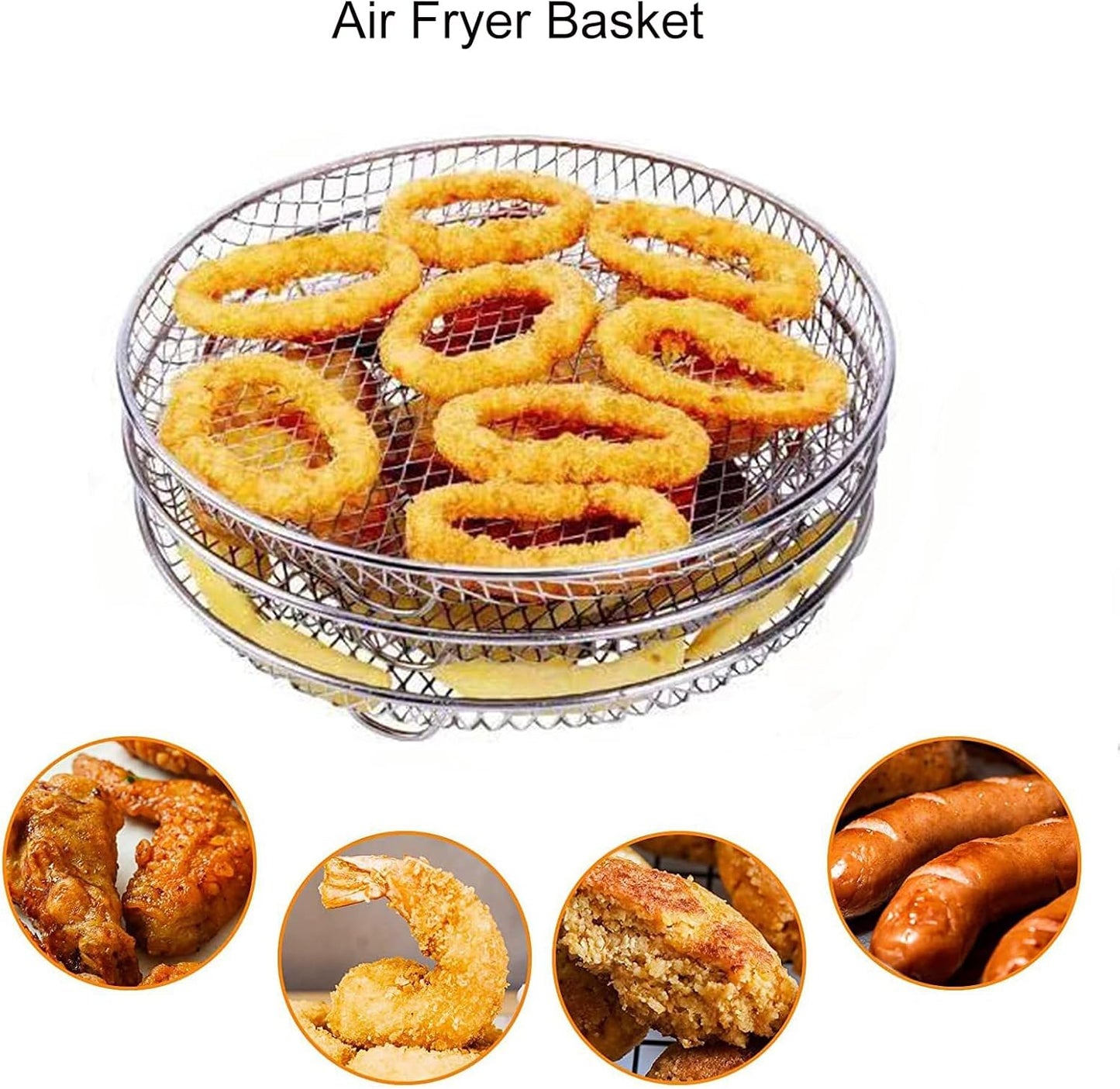 Multi-Layer Air Fryer Grill Rack – 304 Stainless Steel Dehydration Stand: f