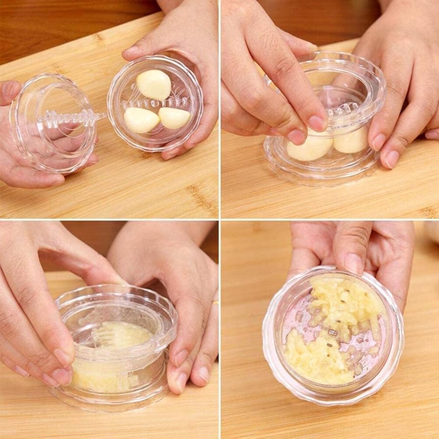 Twist & Crush, Mess-Free Garlic Crusher – Easy Twist Garlic Press Tool Set: f