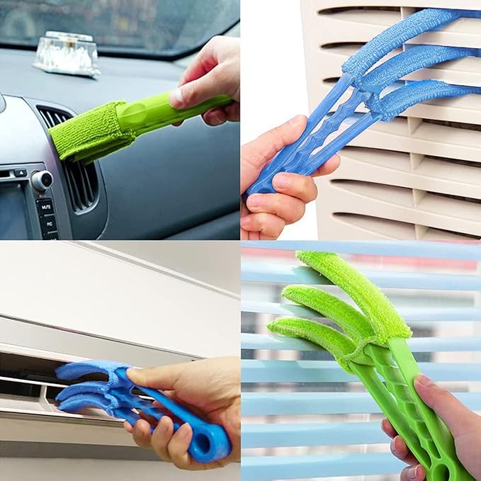 3-in-1 Blinds and Ac Vent Cleaning Brush with Microfiber Sleeves – Multipurpose Dust Remover Tool: g