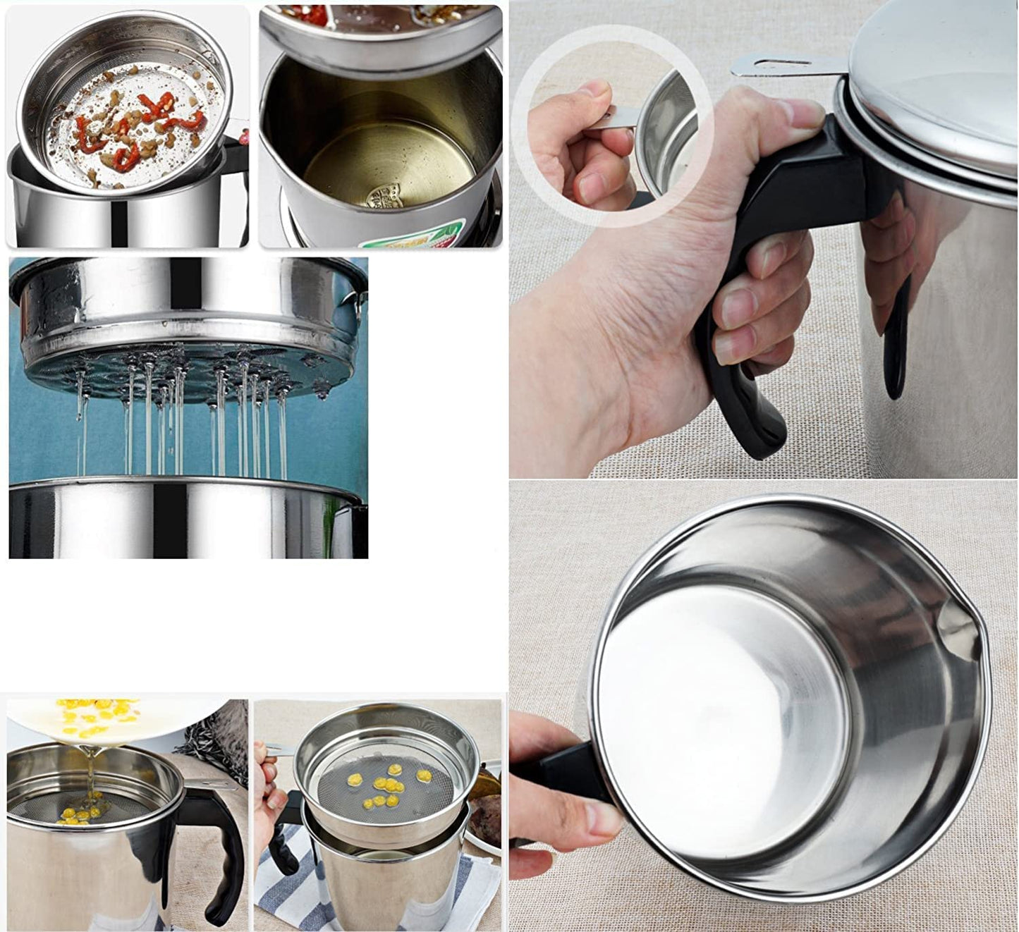 Stainless Steel Oil Filter Jar- Premium and Long Lasting.g