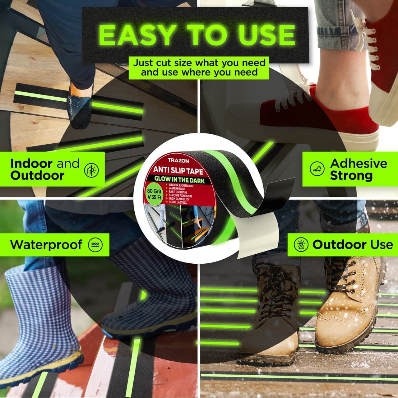 Anti Slip Tape- Stops Slips on stairs, bathroom, anywhere (5 meter).-g