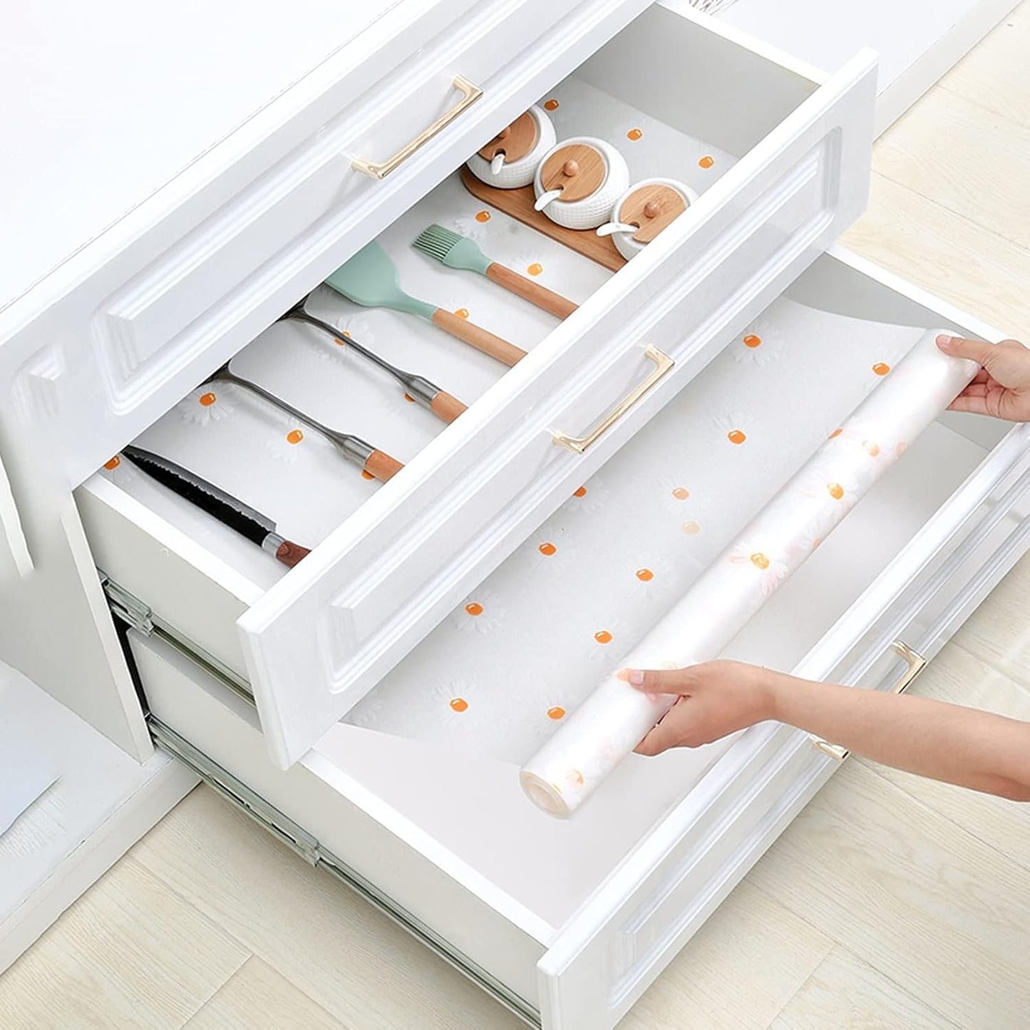 GripSafe Waterproof Drawer & Cabinet Shelf Liner (45 × 125 cm); f