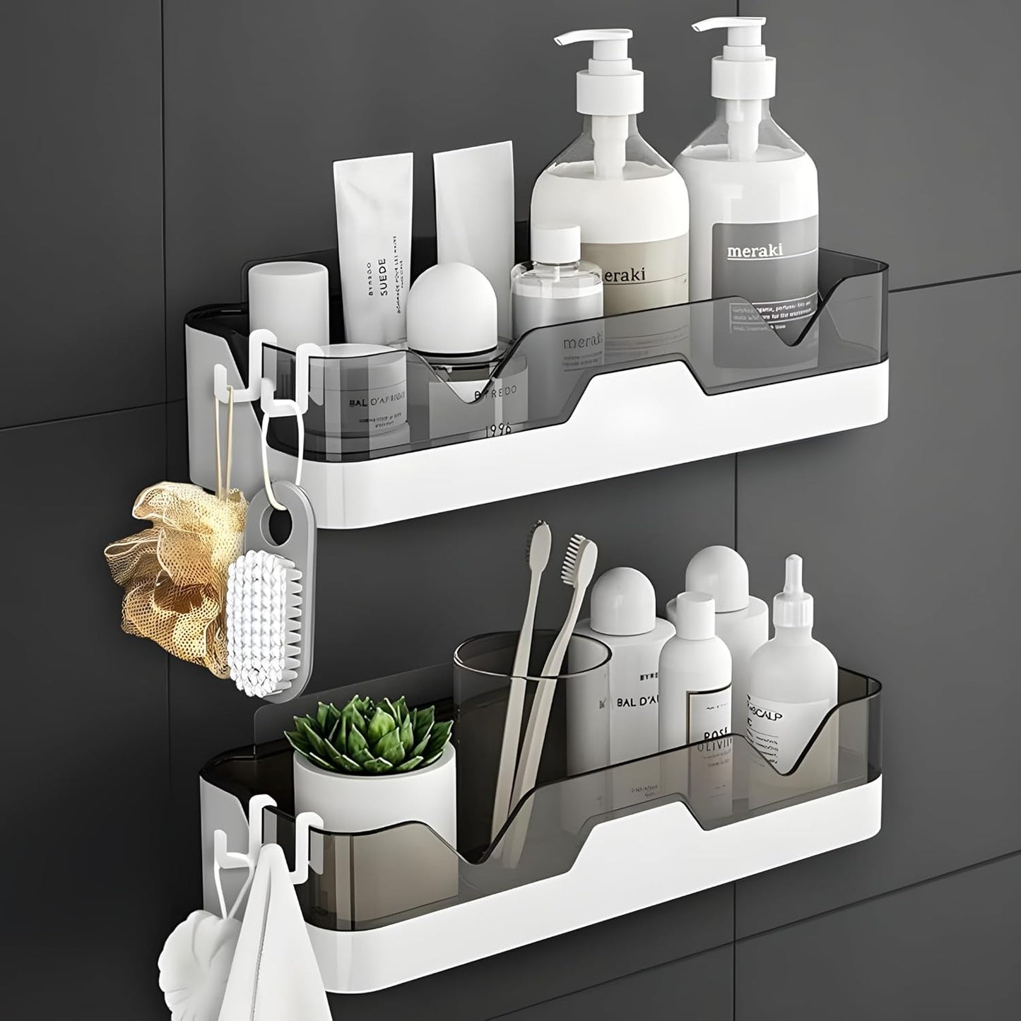 Bathroom & Kitchen adhesive organiser Shelf -(Pack of 2): f