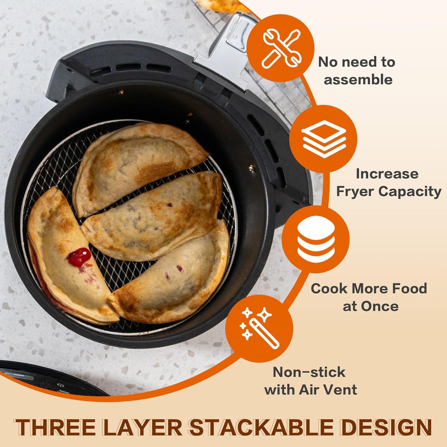 Multi-Layer Air Fryer Grill Rack – 304 Stainless Steel Dehydration Stand: f