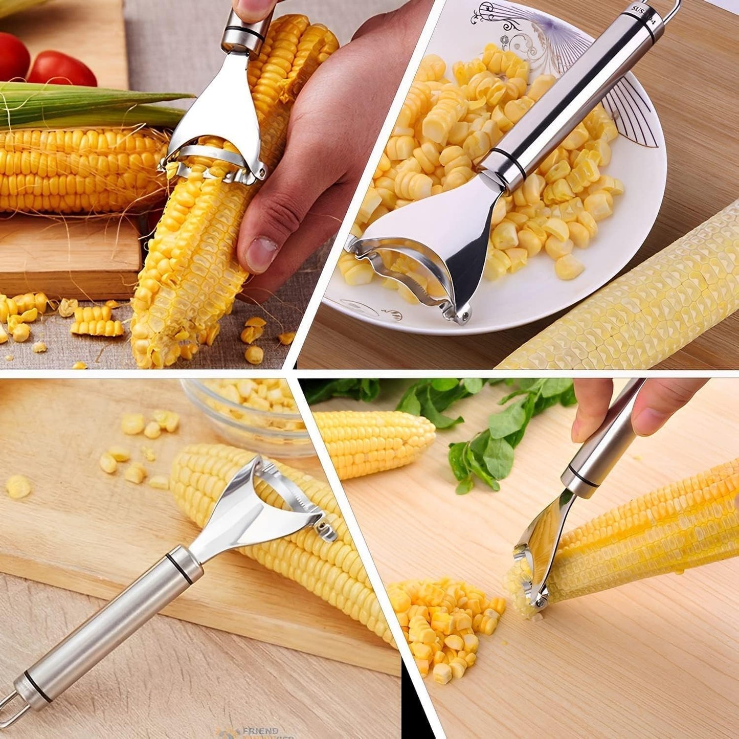 Multipurpose Corn Stripper Peeler – Stainless Steel Manual Corn Kernel Remover Tool :f