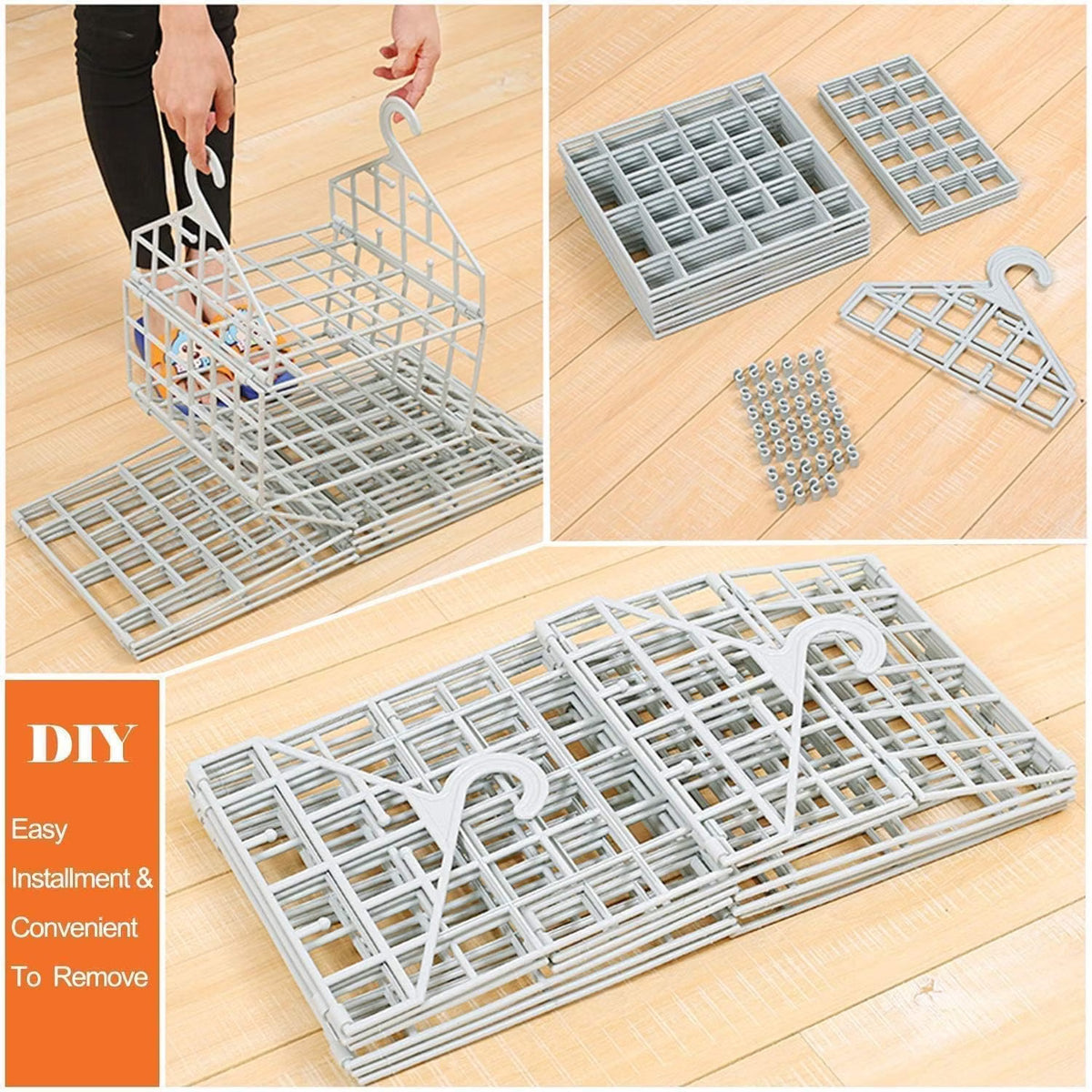 Foldable 5-Tier Clothes Storage Rack | Hanging Closet Organizer Shelf for Students, Home & Dorm Rooms :f