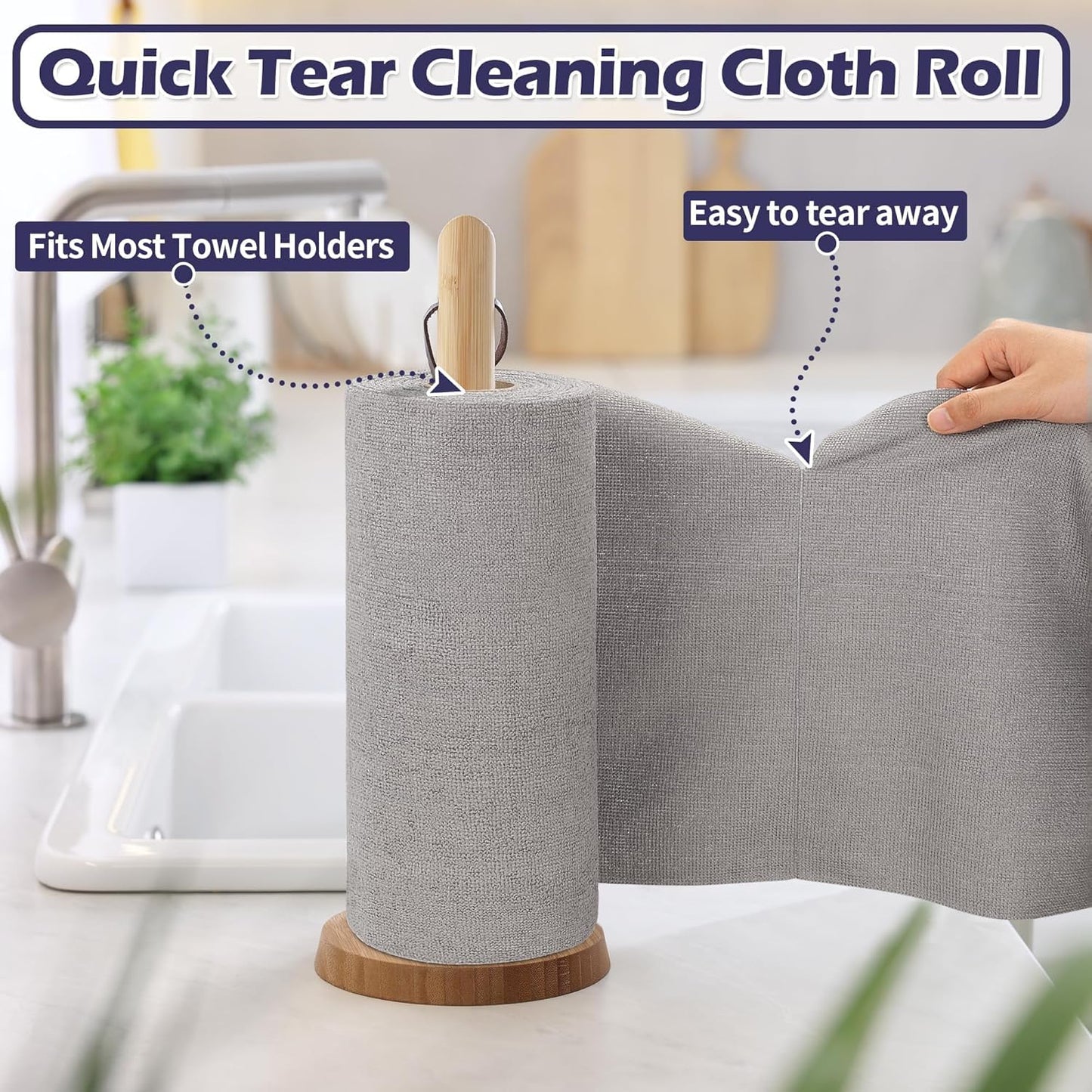 20 Sheet Microfiber Towel Roll – Reusable Kitchen Cleaning Cloths | Eco-Friendly & Multi-Use: f