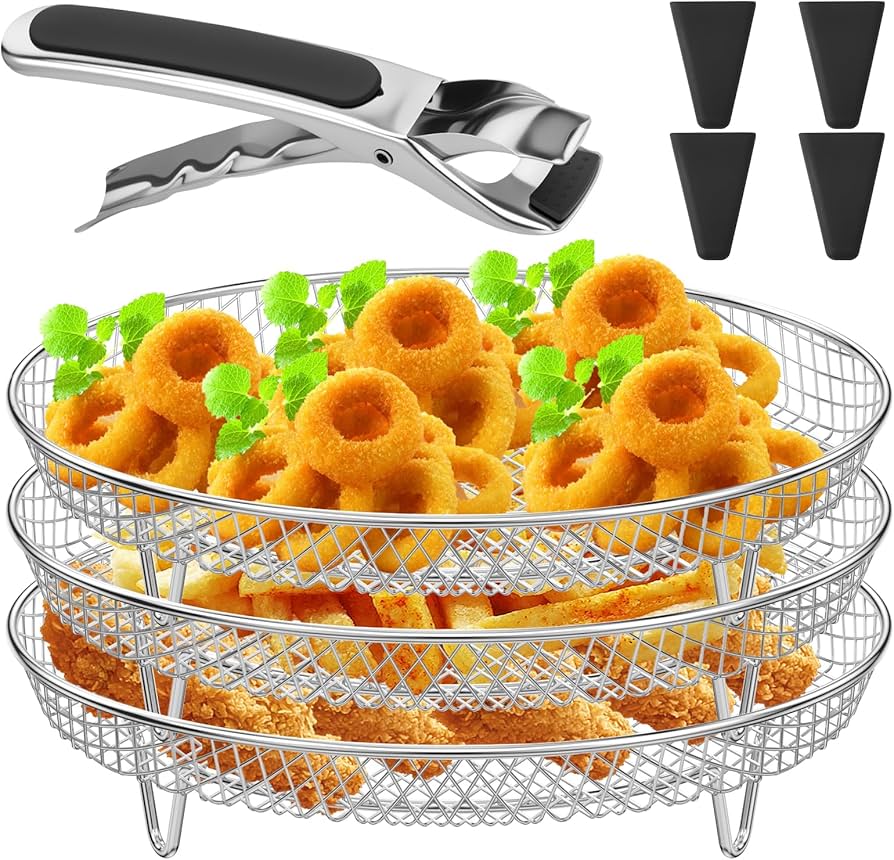 Multi-Layer Air Fryer Grill Rack – 304 Stainless Steel Dehydration Stand: f
