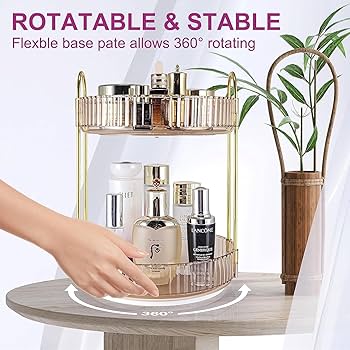 360° Makeup Organizer Carousel – Multipurpose Makeup Storage Rack for Vanity: f