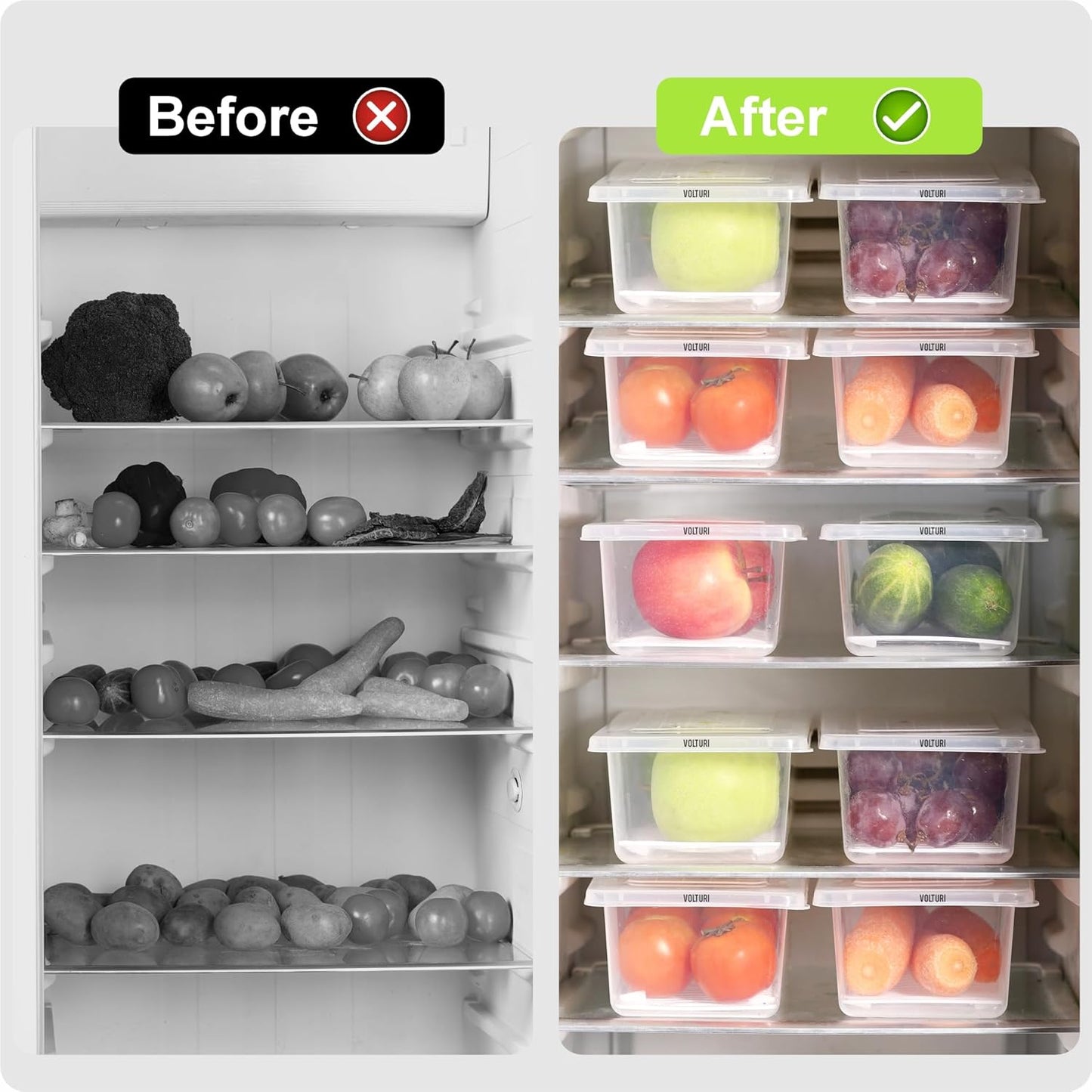 Uniqly- Fridge Storage Containers with Drain plates- Pack of 6: f